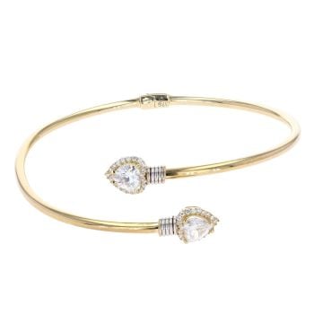 9ct Yellow Gold Cubic Zirconia Torque Bangle