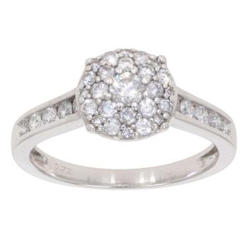 18ct White Gold 0.72ct Diamond Cluster Ring