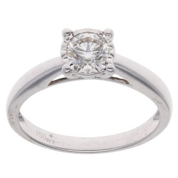 18ct White Gold 0.50ct Brilliant Cut Diamond Solitaire Ring