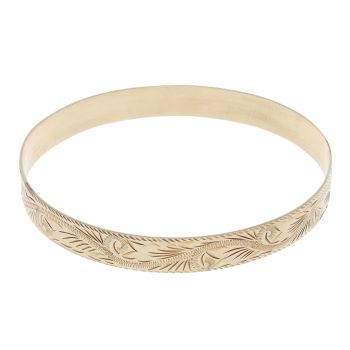 9ct Yellow Gold Patterned Bangle