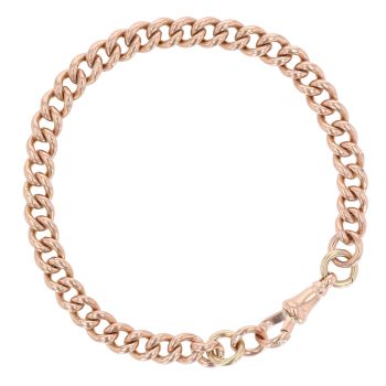 9ct Rose Gold Curb Bracelet 8"