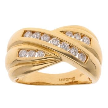 18ct Yellow Gold 0.50ct Brilliant Cut Diamond Crossover Ring