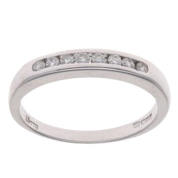 18ct White Gold 0.15ct Diamond Half Eternity Ring