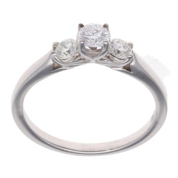 18ct White Gold 0.50ct Brilliant Cut Diamond Trilogy Ring