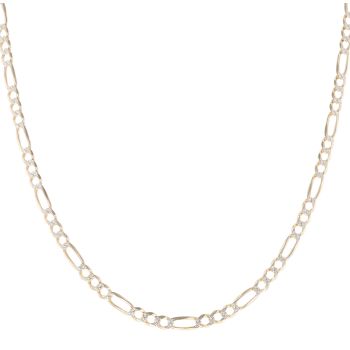 9ct Yellow Gold Diamond Cut Figaro Chain 24"