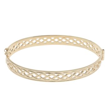 9ct Yellow Gold Hinged Celtic Bangle