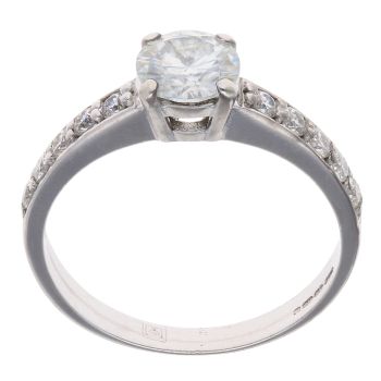 9ct White Gold Single Stone Moissanite Ring