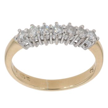18ct Yellow Gold 0.50ct Brilliant Cut Diamond Half Eternity Ring