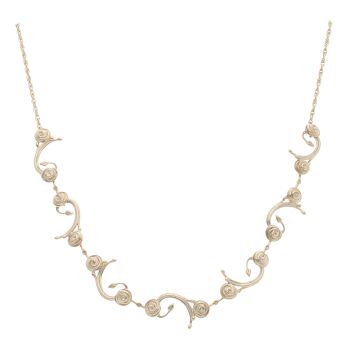 9ct Yellow Gold Flowers Collarette 16"