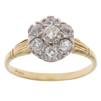 18ct Yellow Gold 1.00ct Brilliant Cut Diamond Cluster Ring