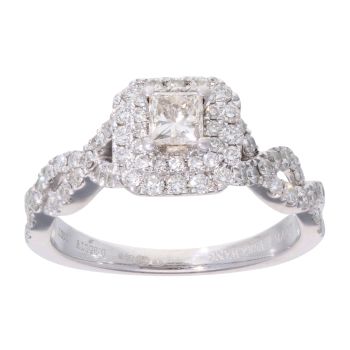 Vera Wang 18ct White Gold 0.95ct Diamond Princess Cut Cluster Ring