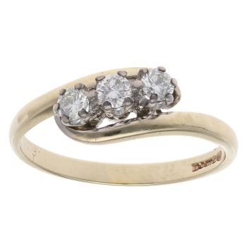 9ct Yellow Gold 0.25ct Brilliant Cut Diamond Trilogy Ring