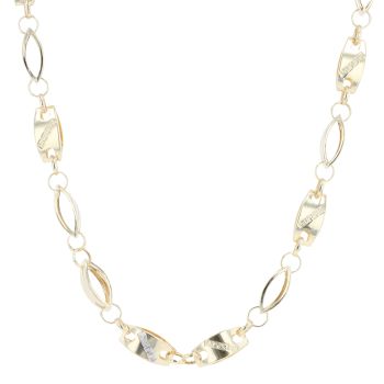 14ct Yellow And White Gold Greek Key Chain 24"