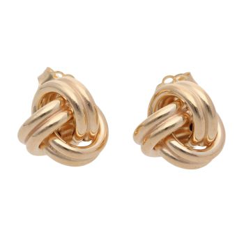 9ct Yellow Gold Duo Strand Knot Stud Earrings