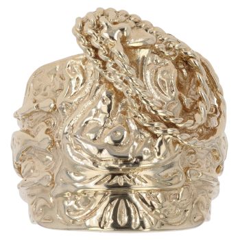 9ct Yellow Gold Patterned Saddle Ring