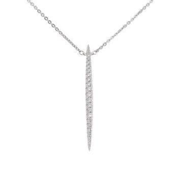 18ct White Gold 0.20ct Diamond Drop Pendant And Chain 18"