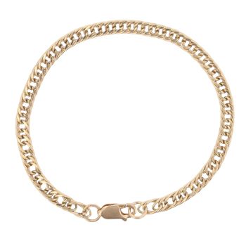 9ct Yellow Gold Double Curb Bracelet 7"
