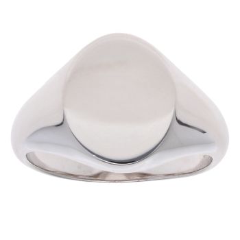 Silver Plain Oval Signet Ring By Icesia Gents