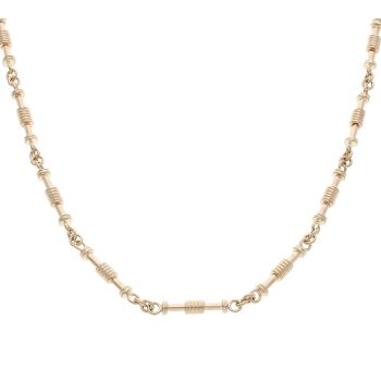 9ct Yellow Gold Barrel Patterned Fancy Chain 30"