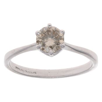 9ct White Gold 0.60ct Brilliant Cut Diamond Solitaire Ring