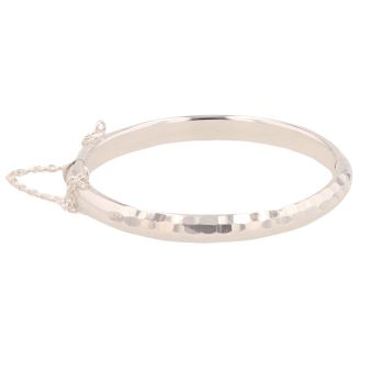Silver Childs Diamond Cut Hinged Bangle by Icesia