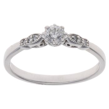 9ct White Gold 0.33ct Brilliant Cut Diamond Solitaire Ring