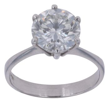 18ct White Gold 3.03ct Brilliant Cut Diamond Solitaire Ring