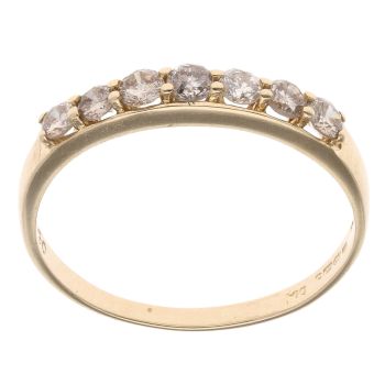 18ct Yellow Gold 0.50ct Brilliant Cut Diamond Half Eternity Ring