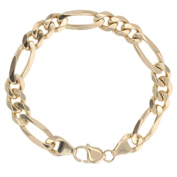 14ct Yellow Gold Figaro Bracelet 8.5"