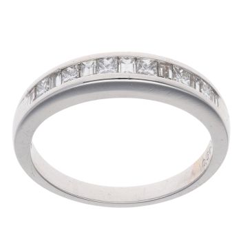 18ct White Gold 0.50ct Princess Cut Diamond Half Eternity Ring