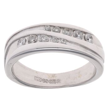 9ct White Gold 0.25ct Brilliant Cut Diamond Fancy Ring