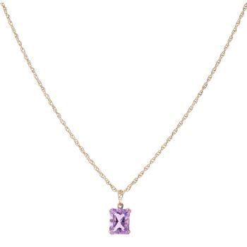 9ct Yellow Gold Amethyst Pendant and Chain 16"