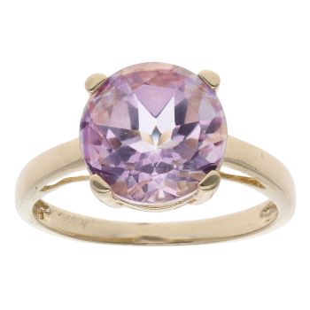 9ct Yellow Gold Single Stone Pink Topaz Ring