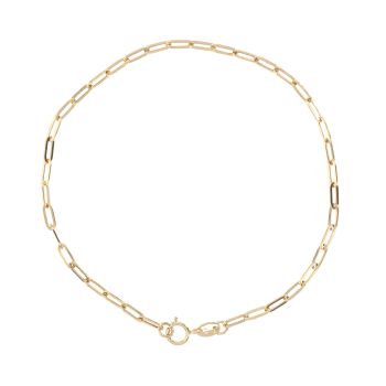 9ct Yellow Gold Paper Chain Bracelet 7.5"