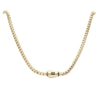 14ct Yellow Gold Monaco Cube Plain Lock Chain 26"