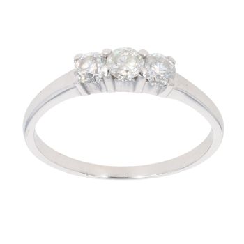 18ct White Gold 0.45ct Diamond Trilogy Ring
