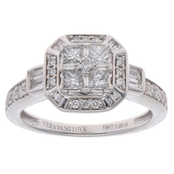 Vera Wang 18ct White Gold 0.80ct Diamond Vera Wang Cluster Ring