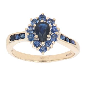 9ct Yellow Gold Sapphire Cluster Ring