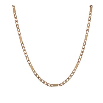9ct Yellow Gold Curb And Bar Chain 32"