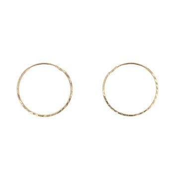 9ct Yellow Gold Diamond Cut Hoop Earrings