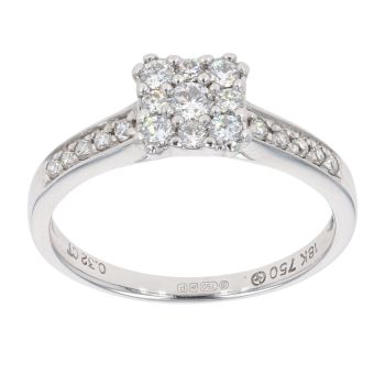 18ct White Gold 0.32ct Diamond Cluster Ring