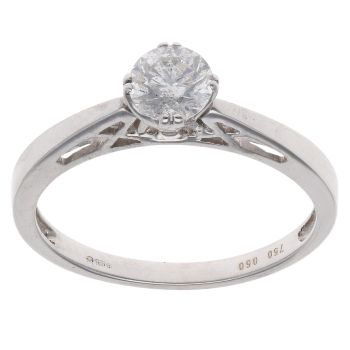 18ct White Gold 0.50ct Brilliant Cut Diamond Solitaire Ring