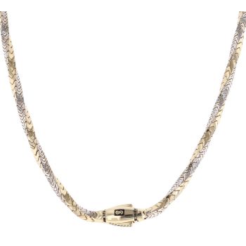 14ct Yellow And White Gold Monaco Spin Plain Lock Twist Chain 22"