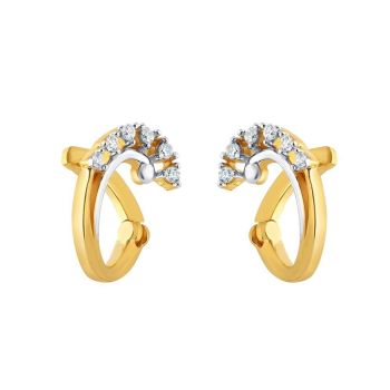 22ct Yellow Gold Cubic Zirconia Twirl Hoop Earrings