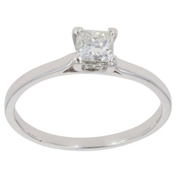 Platinum 0.50ct Princess Cut Diamond Solitaire Ring