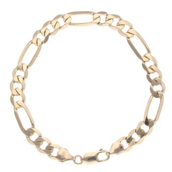 9ct Yellow Gold Figaro Bracelet 7.5"