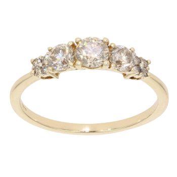 18ct Yellow Gold 1.00ct Diamond Trilogy Ring