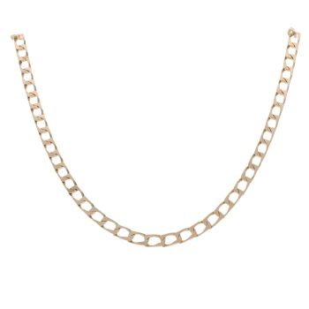 9ct Yellow Gold Square Curb Chain 18"