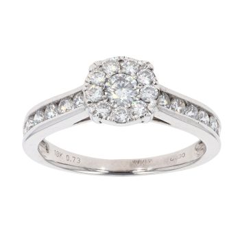 18ct White Gold 0.73ct Diamond Cluster Ring