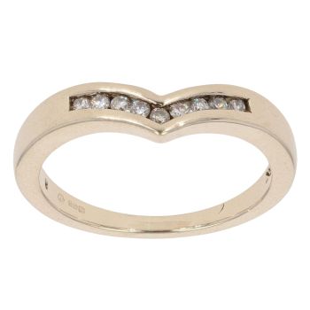 9ct Yellow Gold 0.15ct Diamond Wishbone Ring
